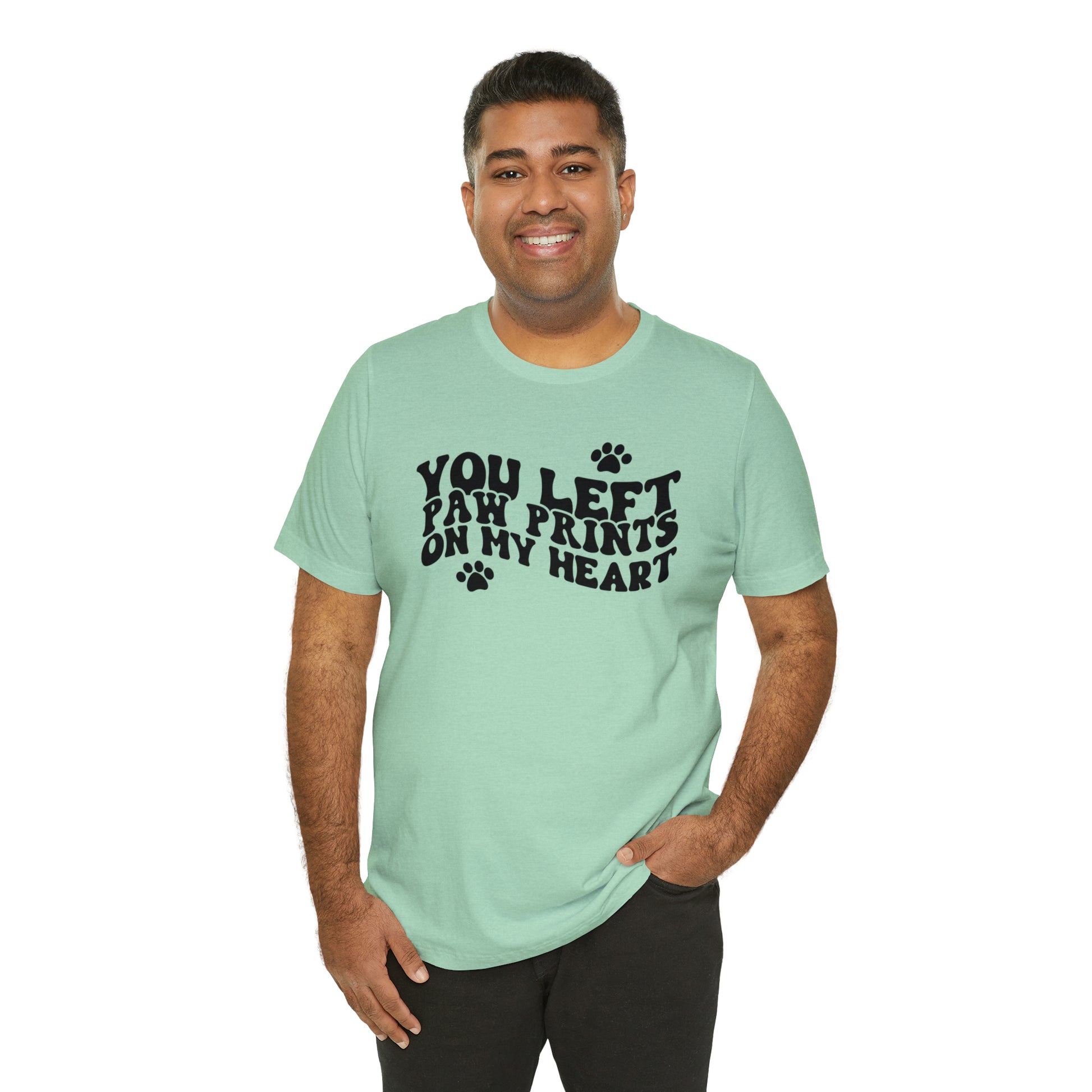 You Left Your Paw Prints On My Heart Cat Short Sleeve T-shirt