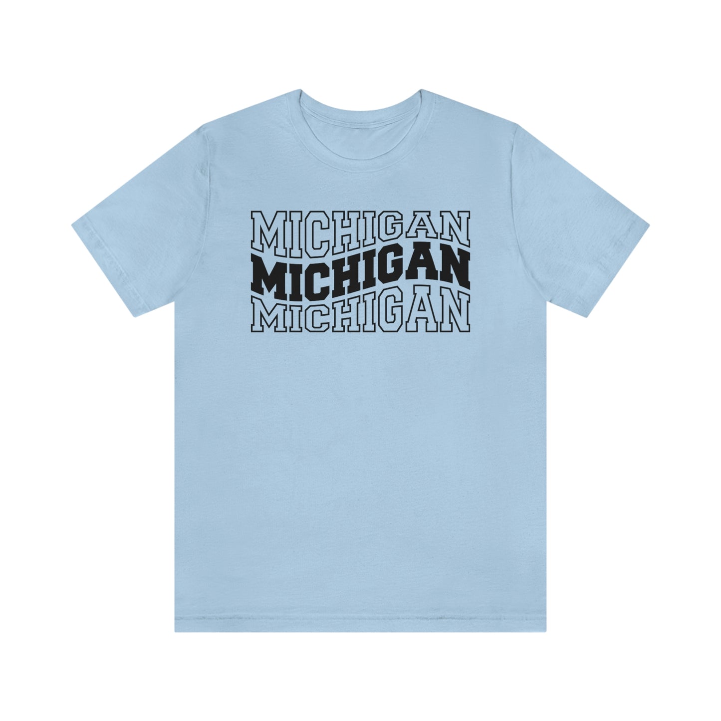 Michigan Varsity Letters Triple Wavy Short Sleeve T-shirt