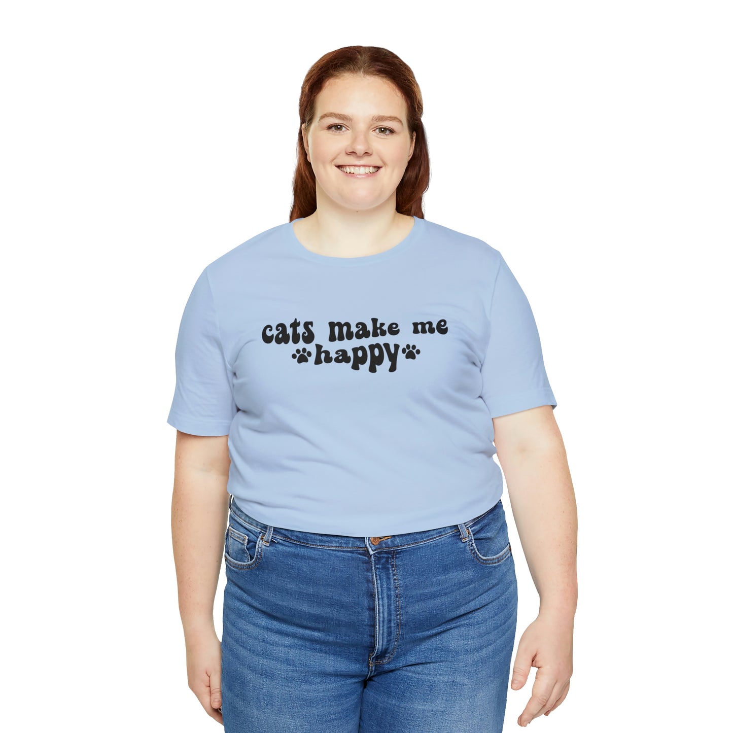 Cats Make Me Happy Short Sleeve T-shirt