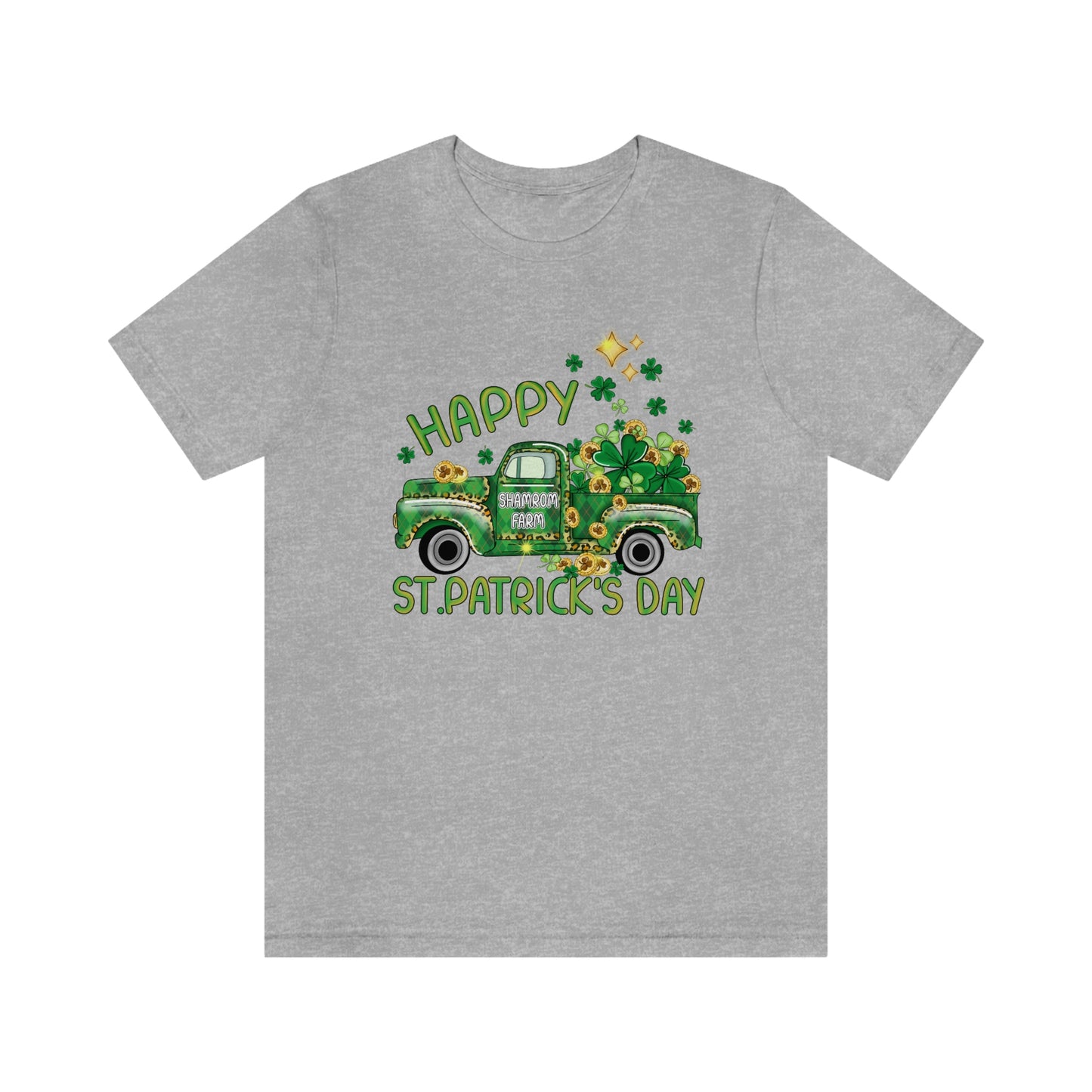 Happy St. Patrick's Day Shamrock Farms Truck Unisex Jersey Short Sleeve Tee