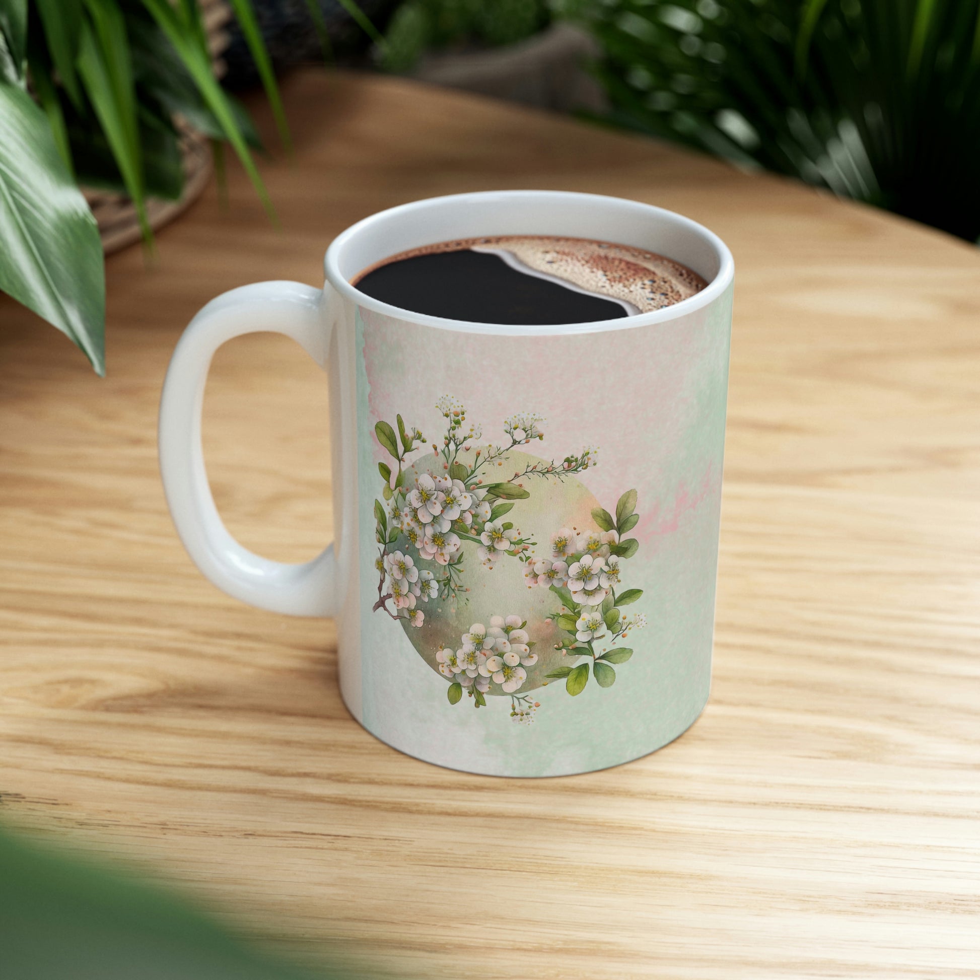 Flowers Watercolor Ceramic Mug 11oz