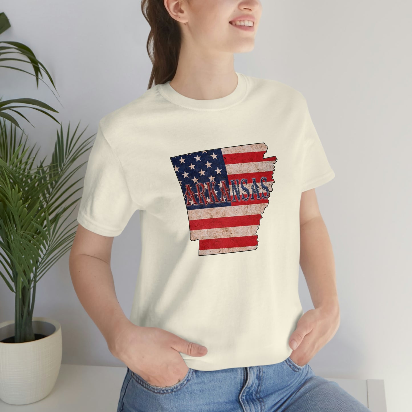 Arkansas AR US Flag Unisex Jersey Short Sleeve Tee Tshirt T-shirt