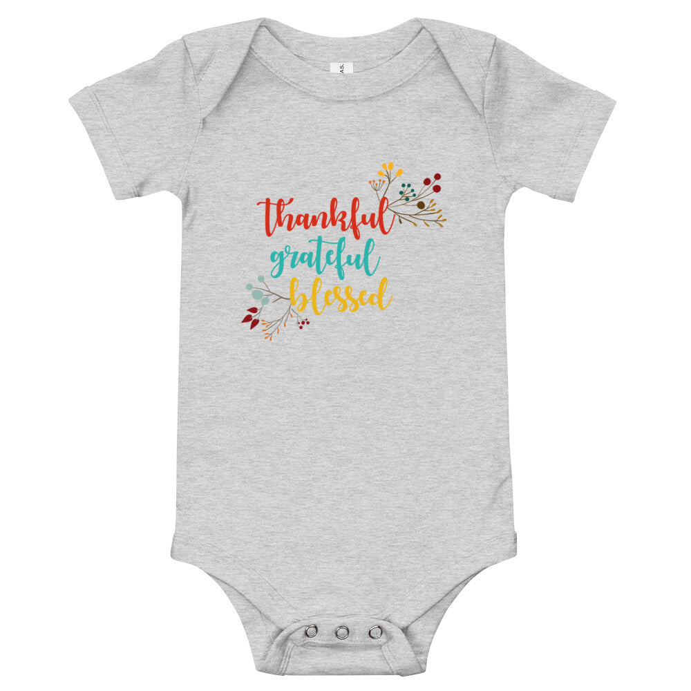 Thankful Grateful Blessed Baby short sleeve one piece