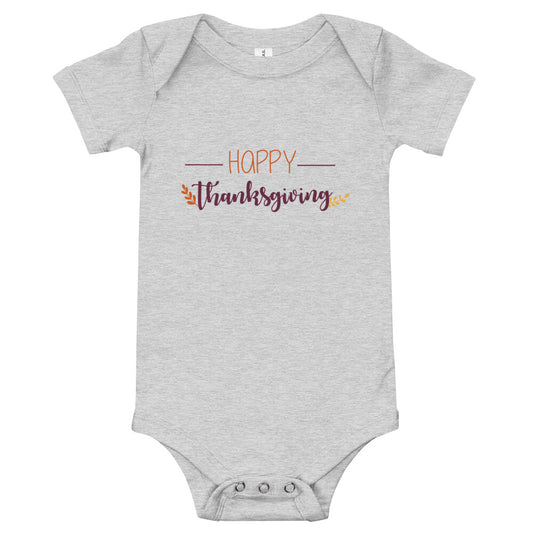 Happy Thanksgiving Baby short sleeve one piece