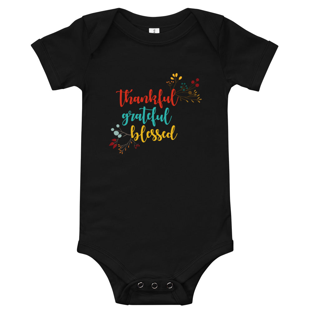 Thankful Grateful Blessed Baby short sleeve one piece