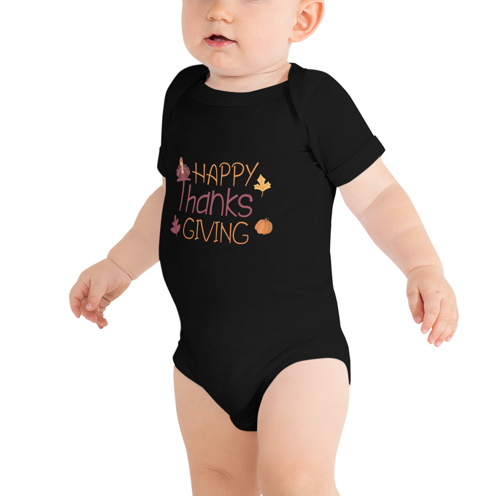 Happy Thanksgiving Baby short sleeve one piece