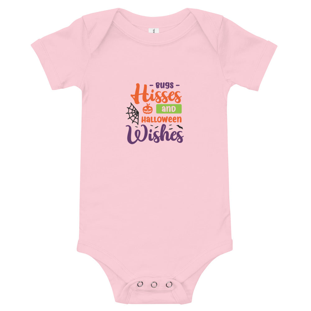 Bugs Hisses and Halloween Wishes Baby short sleeve one piece