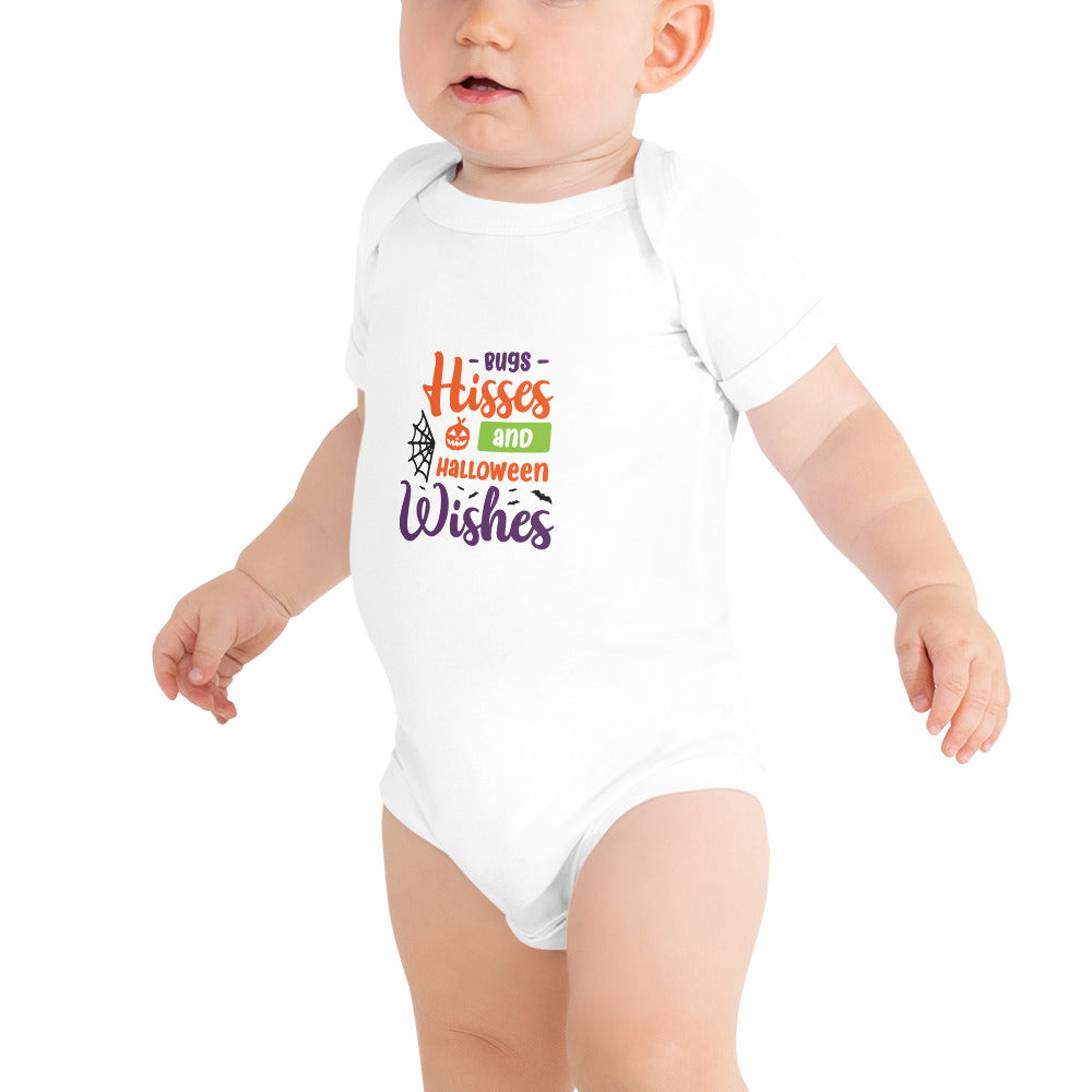 Bugs Hisses and Halloween Wishes Baby short sleeve one piece