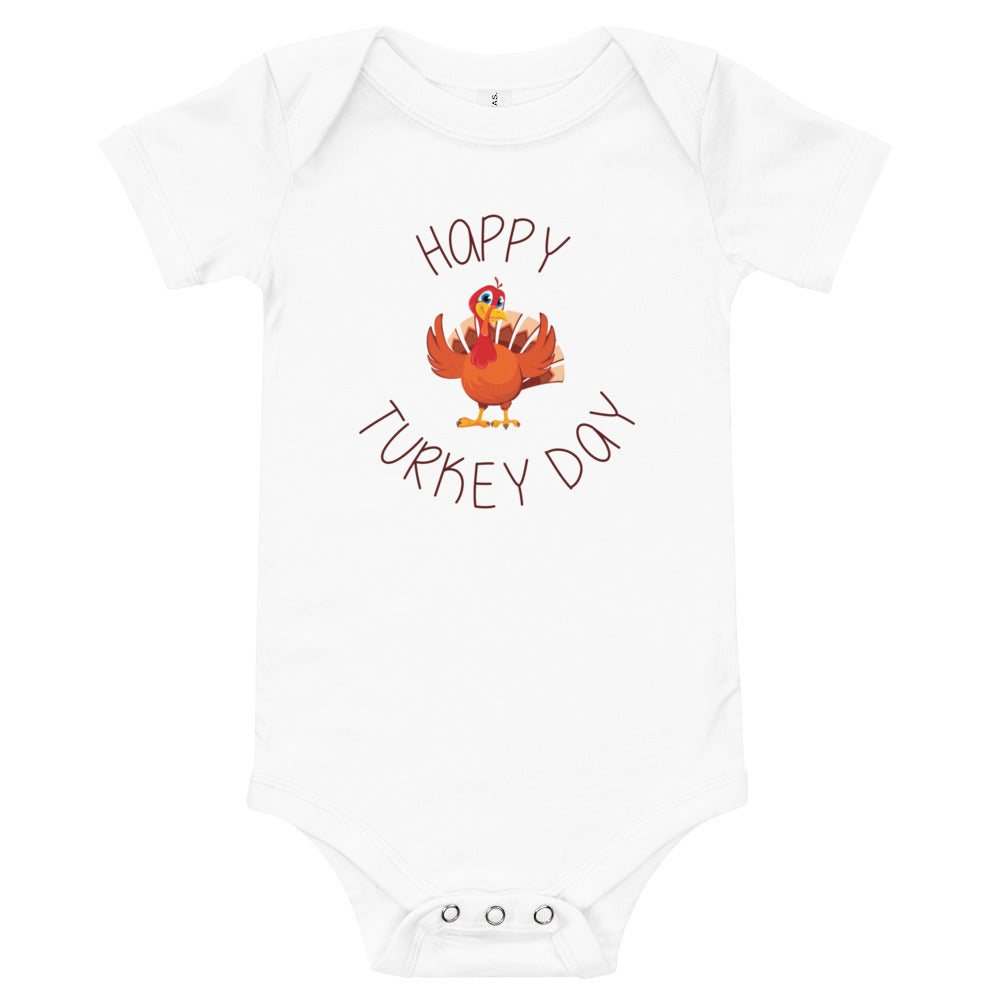 Happy Turkey Day Baby short sleeve one piece