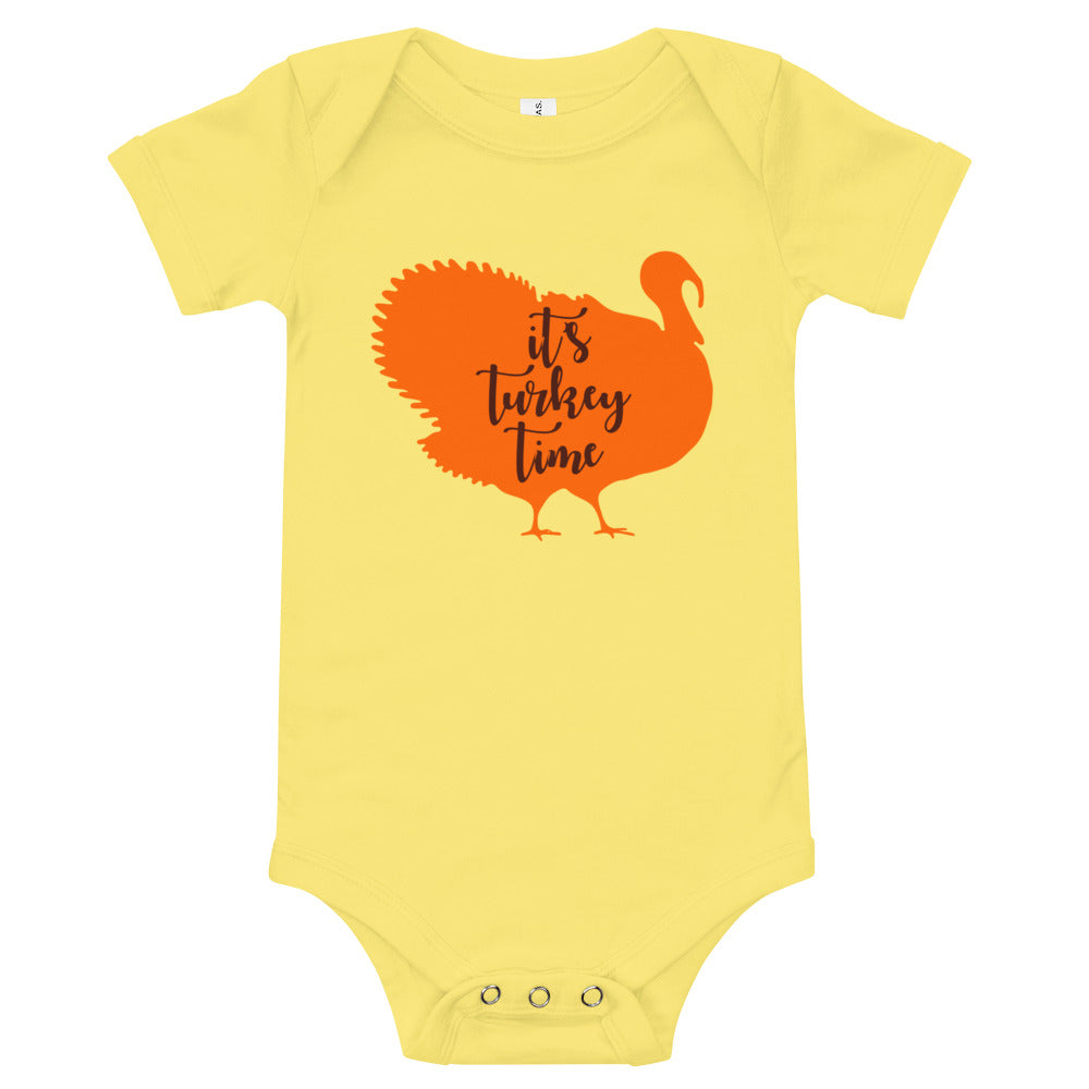 It's Turkey Time Baby short sleeve one piece
