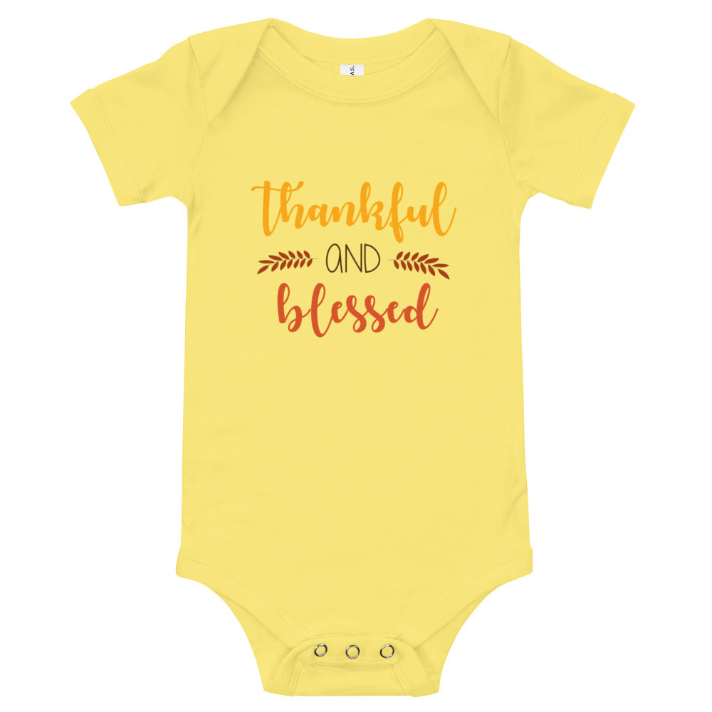 Thankful and Blessed Baby short sleeve one piece