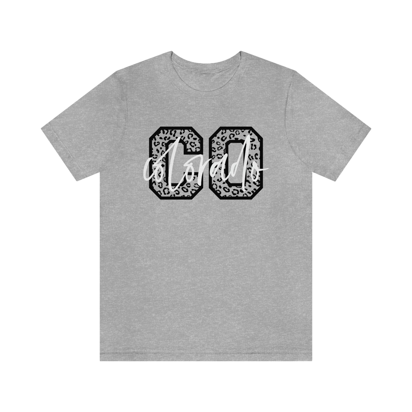 Colorado Leopard Print Script Unisex Jersey Short Sleeve Tee Tshirt T-shirt
