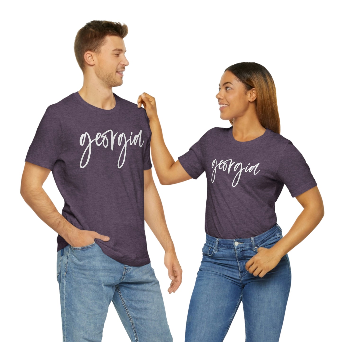 Georgia White Script Short Sleeve T-shirt