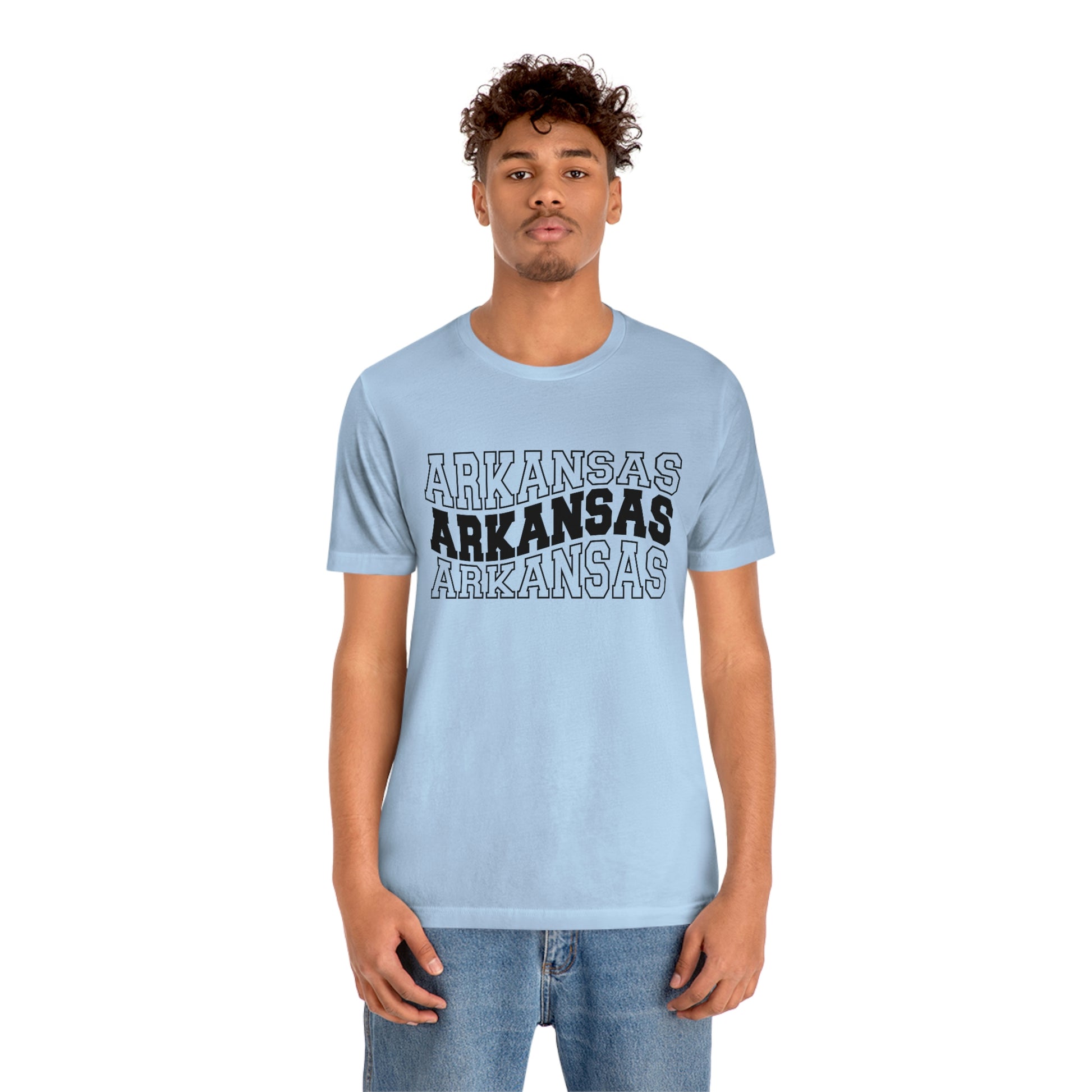 Arkansas Varsity Letters Wavy Unisex Jersey Short Sleeve Tee Tshirt T-shirt