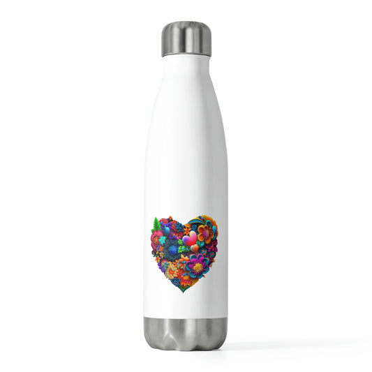 Bright Flowered Heart Valentine 20oz Insulated Bottle