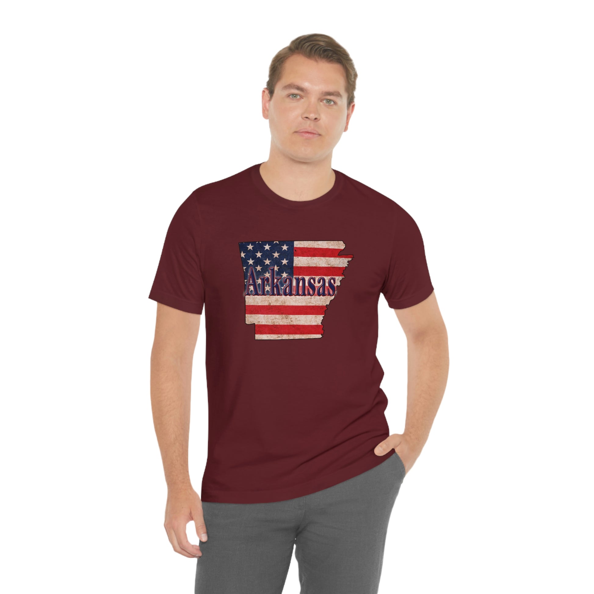 Arkansas US Flag Unisex Jersey Short Sleeve Tee Tshirt T-shirt