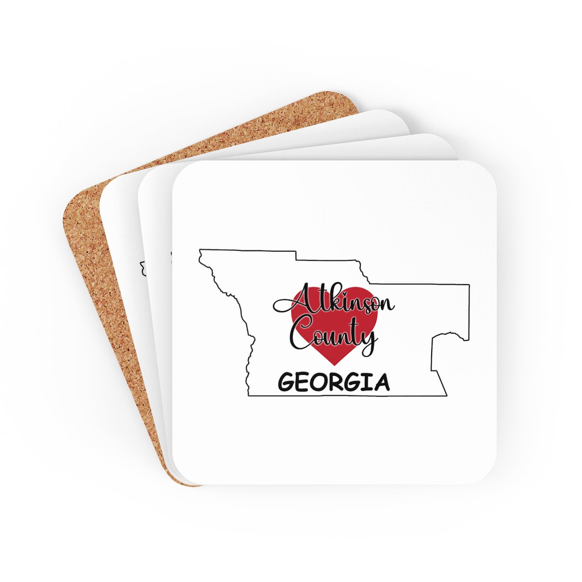 Atkinson County Georgia Corkwood Coaster Set