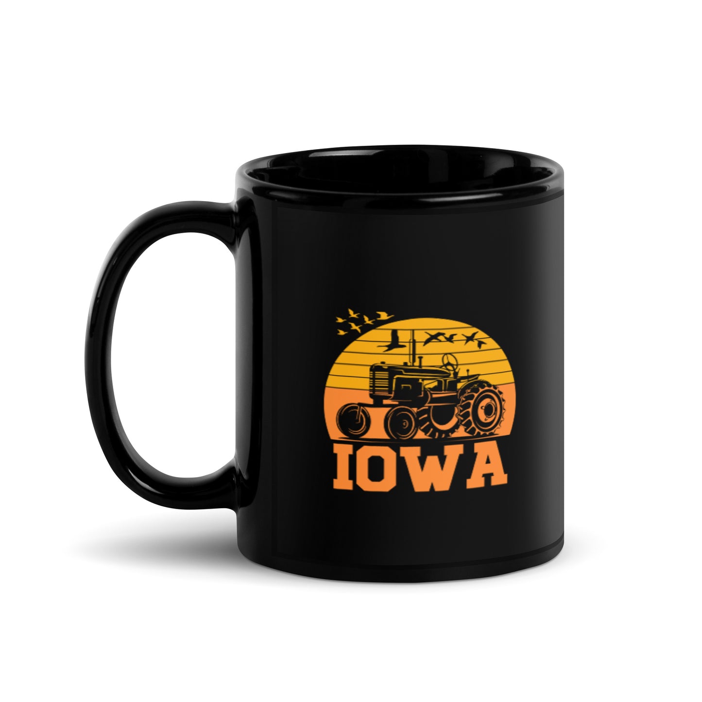 Iowa Black Glossy Mug