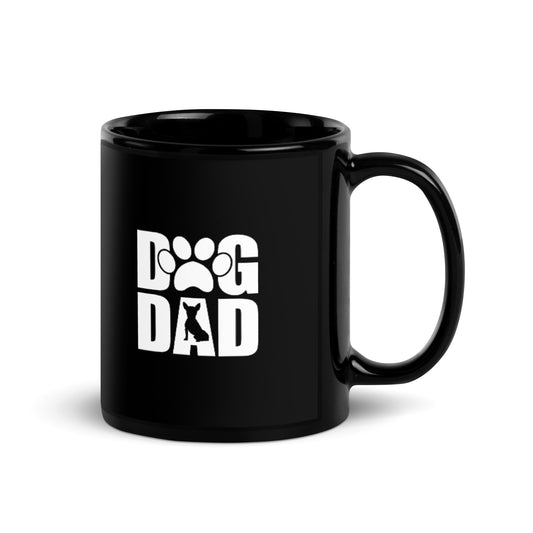 Dog Dad Black Glossy Mug