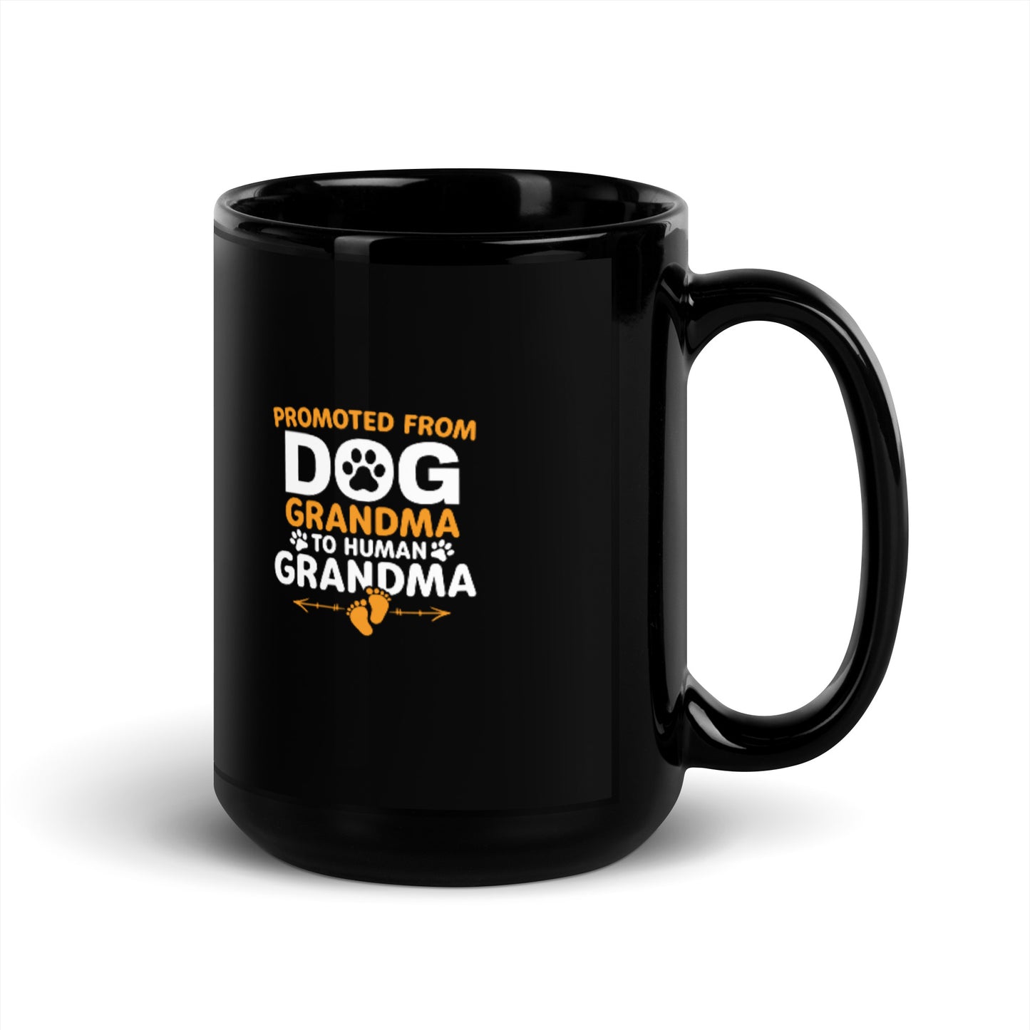 Promoted From Dog Grandma to Human Grandma Black Glossy Mug