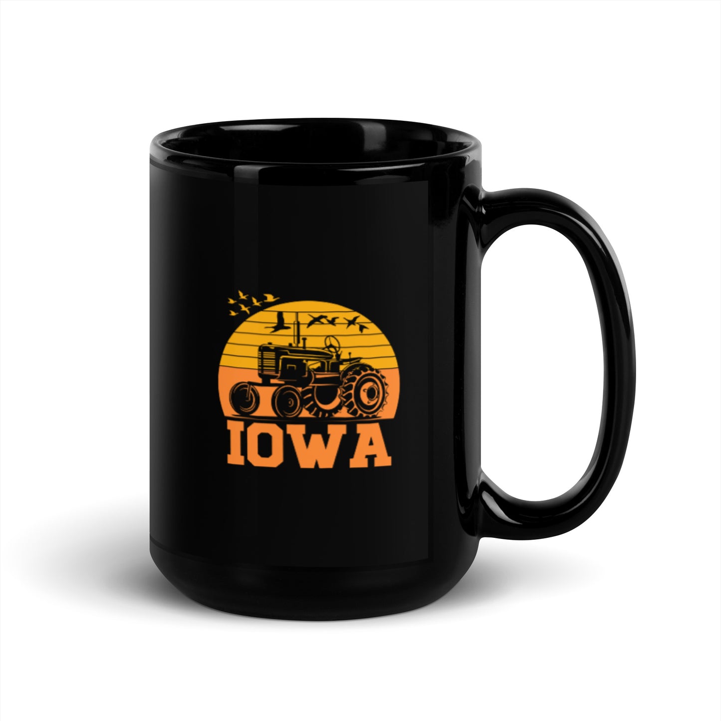 Iowa Black Glossy Mug