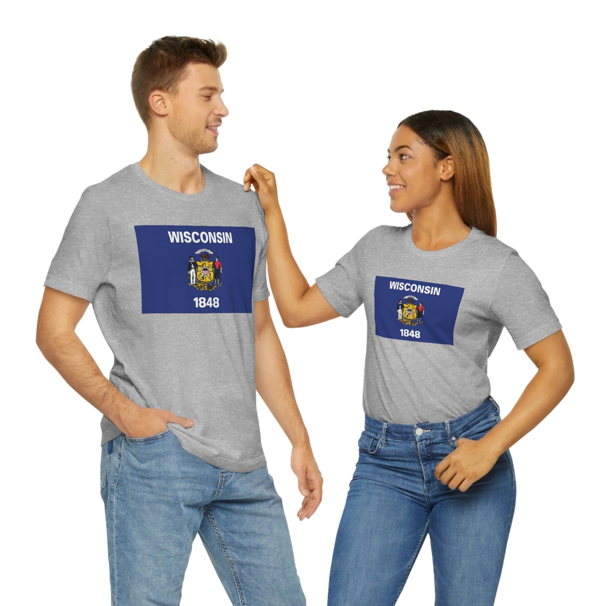Wisconsin Flag Unisex Jersey Short Sleeve Tee Tshirt T-shirt