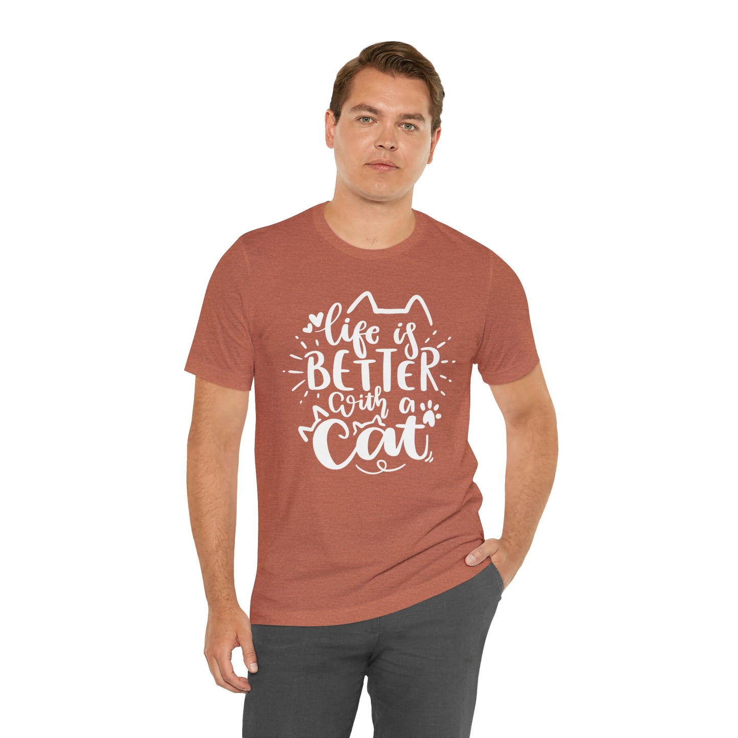 Life is Better With a Cat Short Sleeve T-shirt