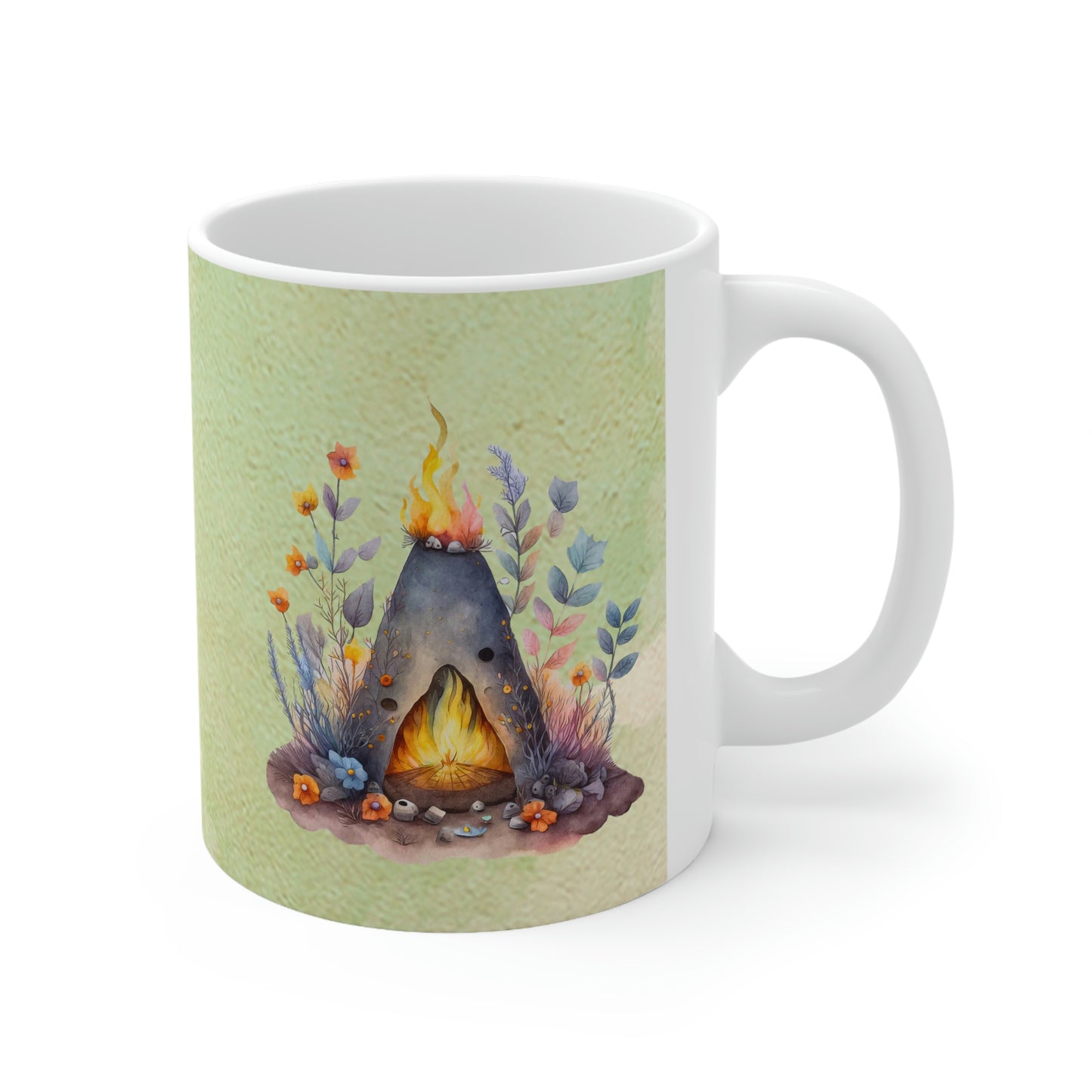 Beltane Fires Watercolor Ceramic Mug 11oz