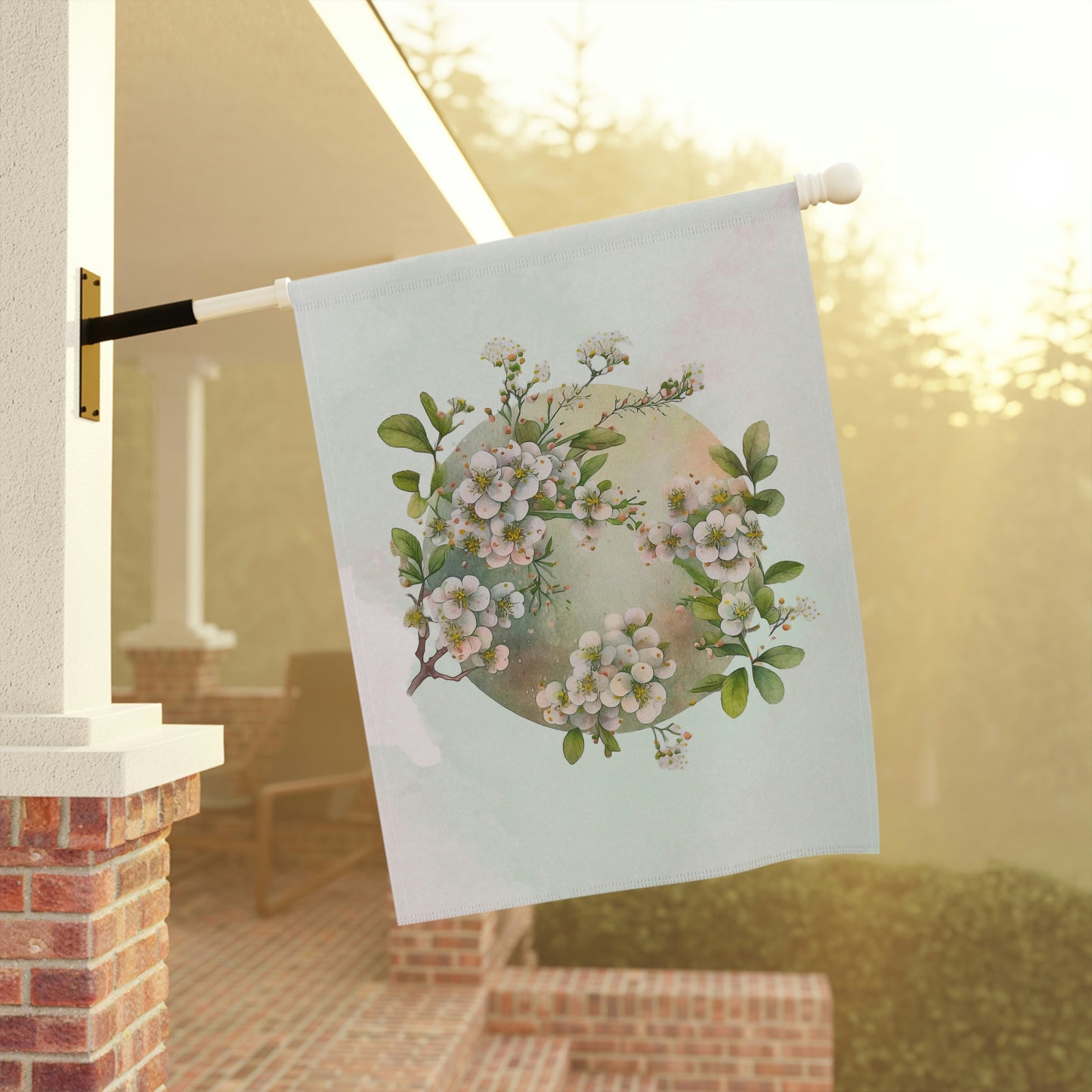 Spring Flower Watercolor Garden & House Banner