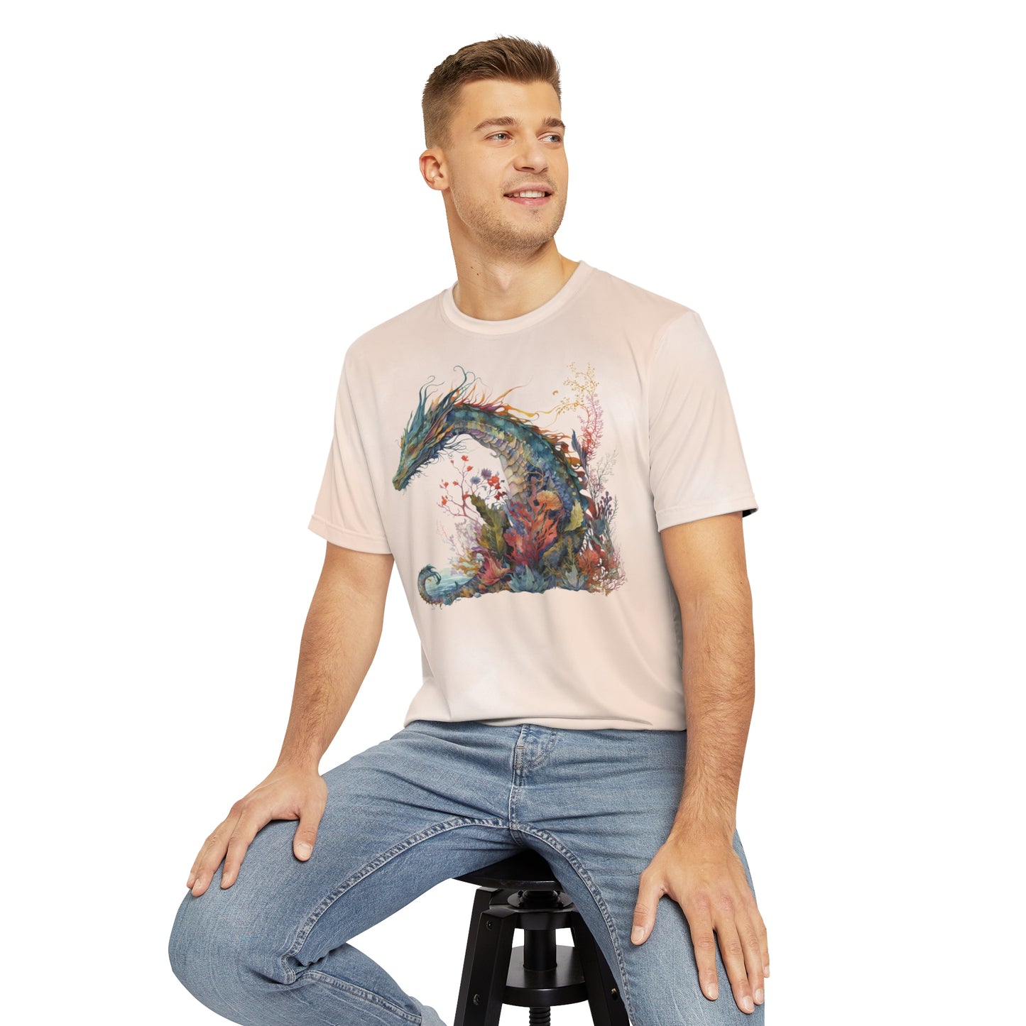 Dragon on Watercolor Background T-shirt