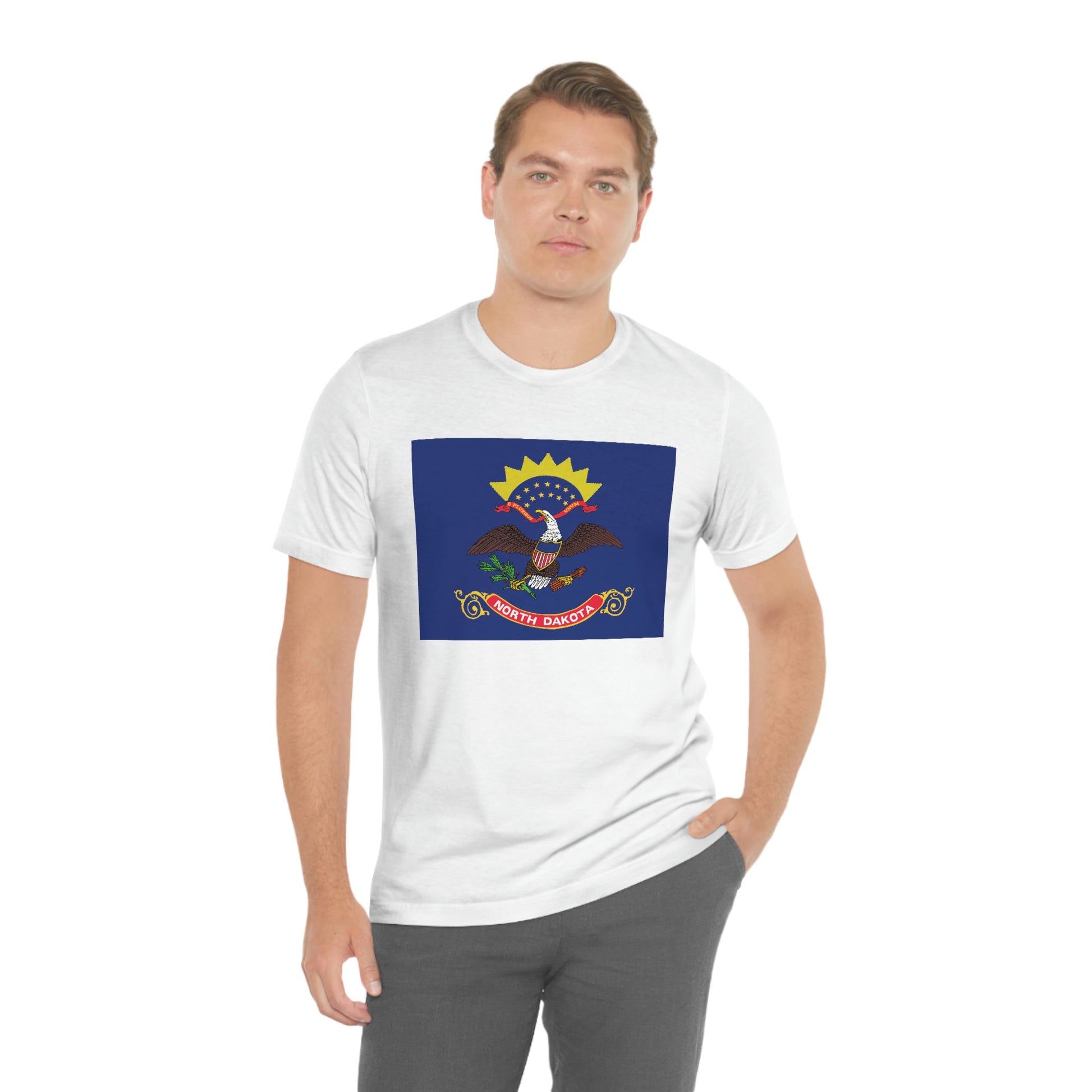 North Dakota Flag Unisex Jersey Short Sleeve Tee Tshirt T-shirt