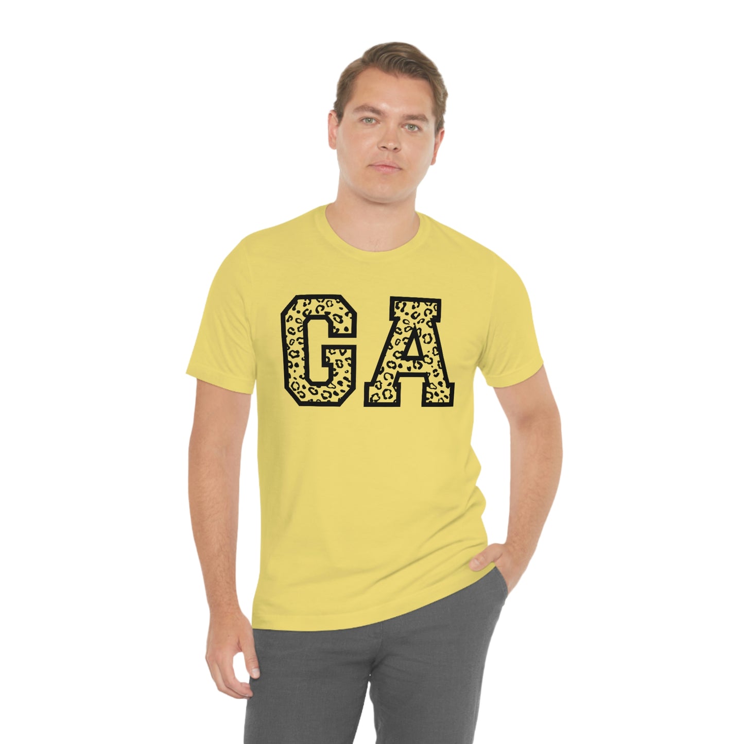 Georgia GA Leopard Print Letters Short Sleeve T-shirt