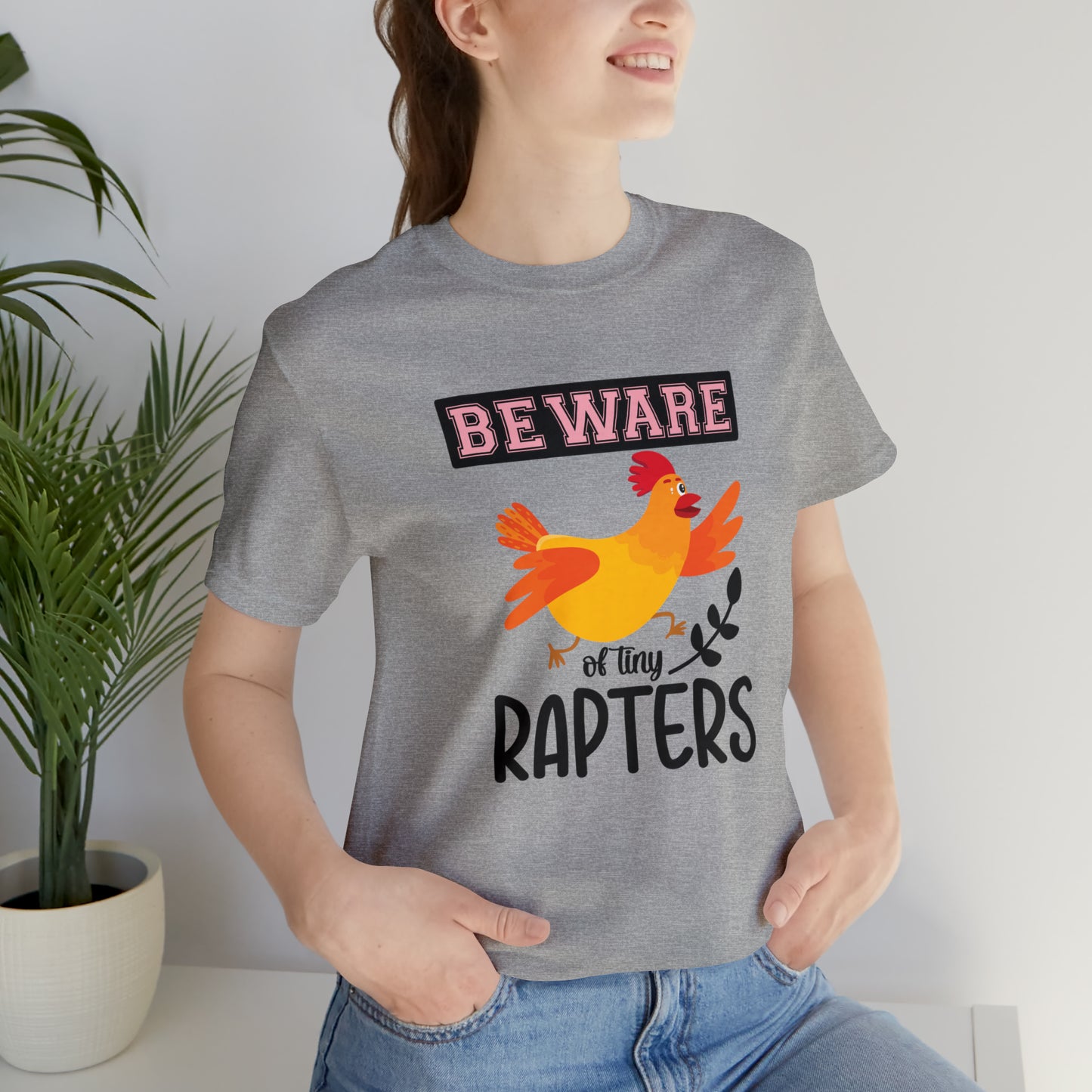 Beware of Tiny Raptors Short Sleeve Chicken T-shirt