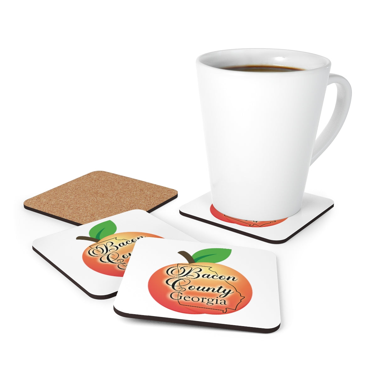 Bacon County Georgia Corkwood Coaster Set