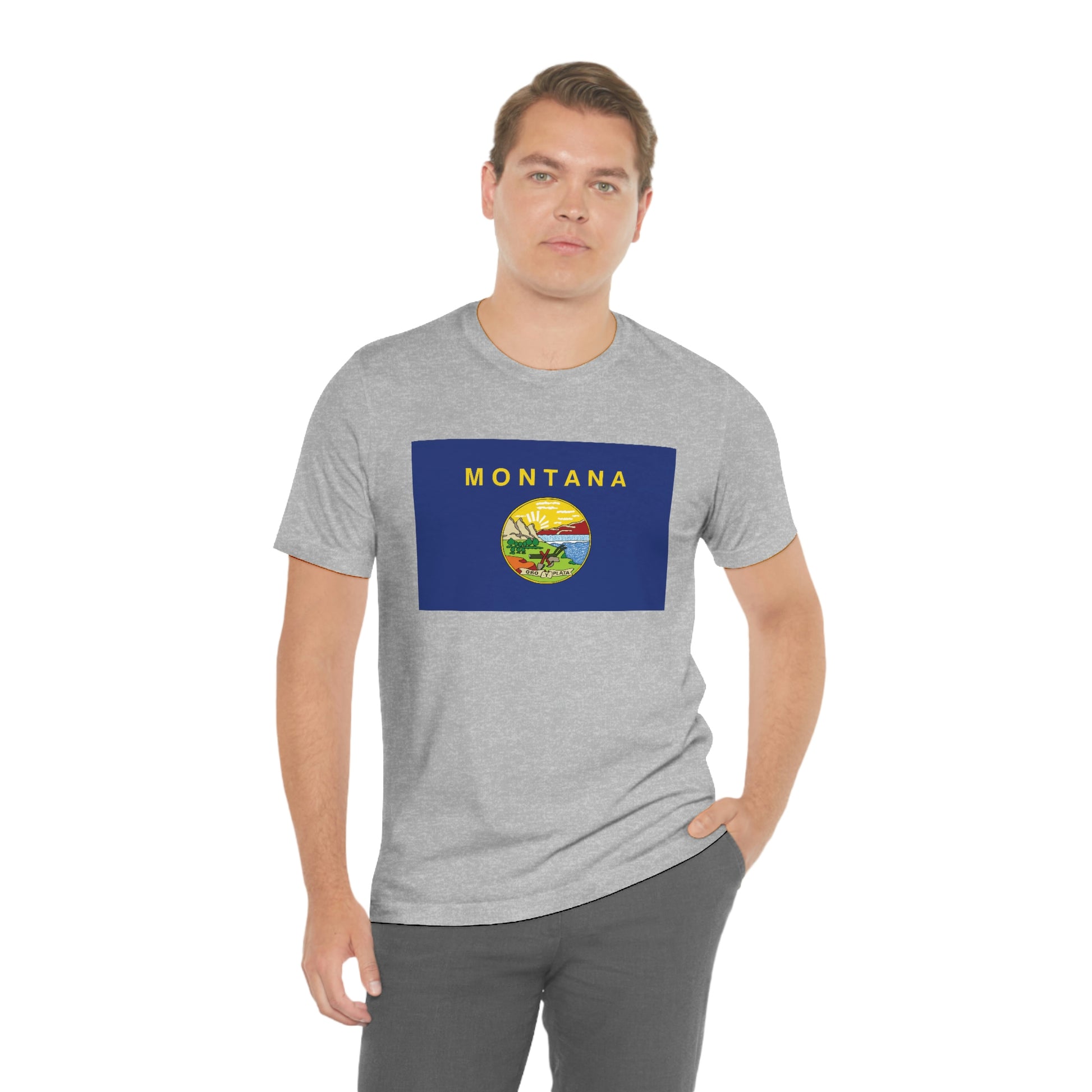 Montana Flag Unisex Jersey Short Sleeve Tee Tshirt T-shirt