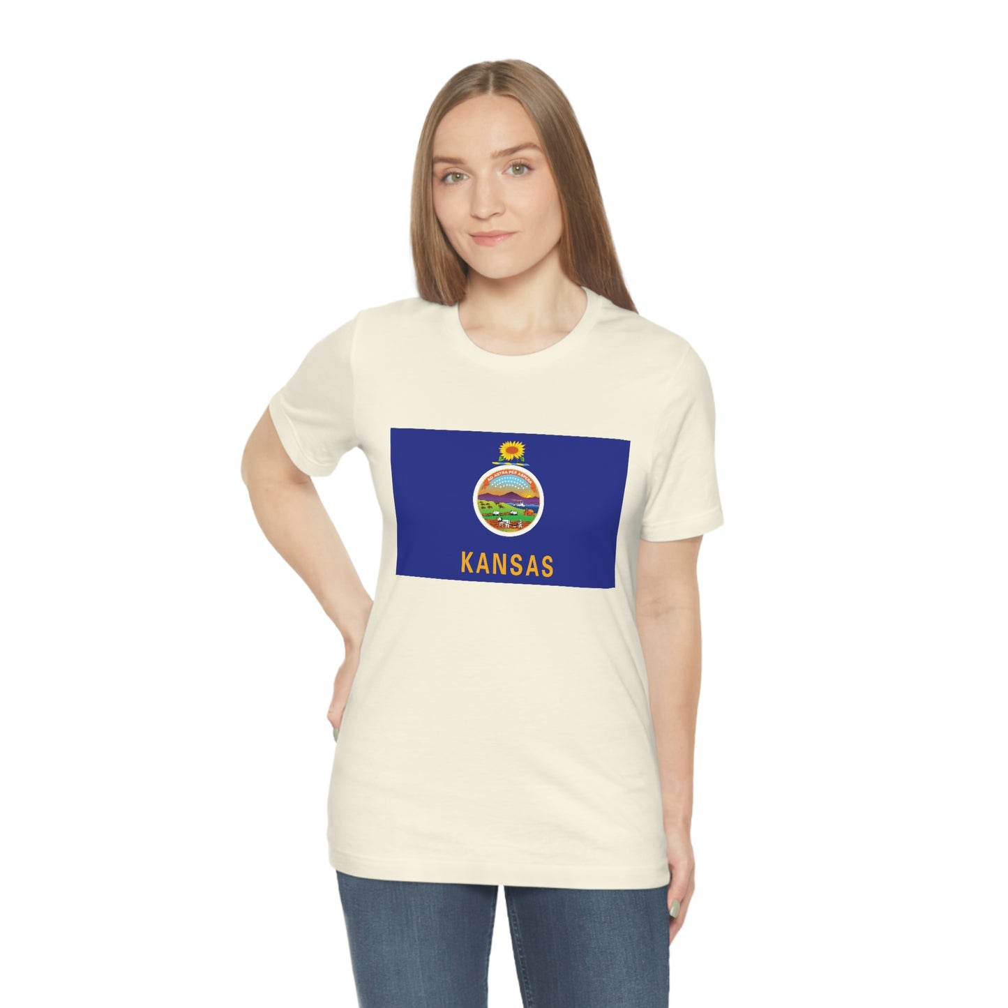 Kansas Flag Unisex Jersey Short Sleeve Tee Tshirt T-shirt