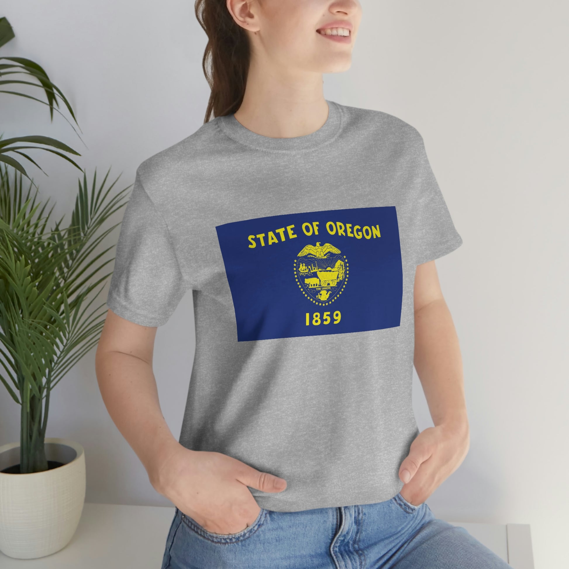 Oregon Flag Unisex Jersey Short Sleeve Tee Tshirt T-shirt