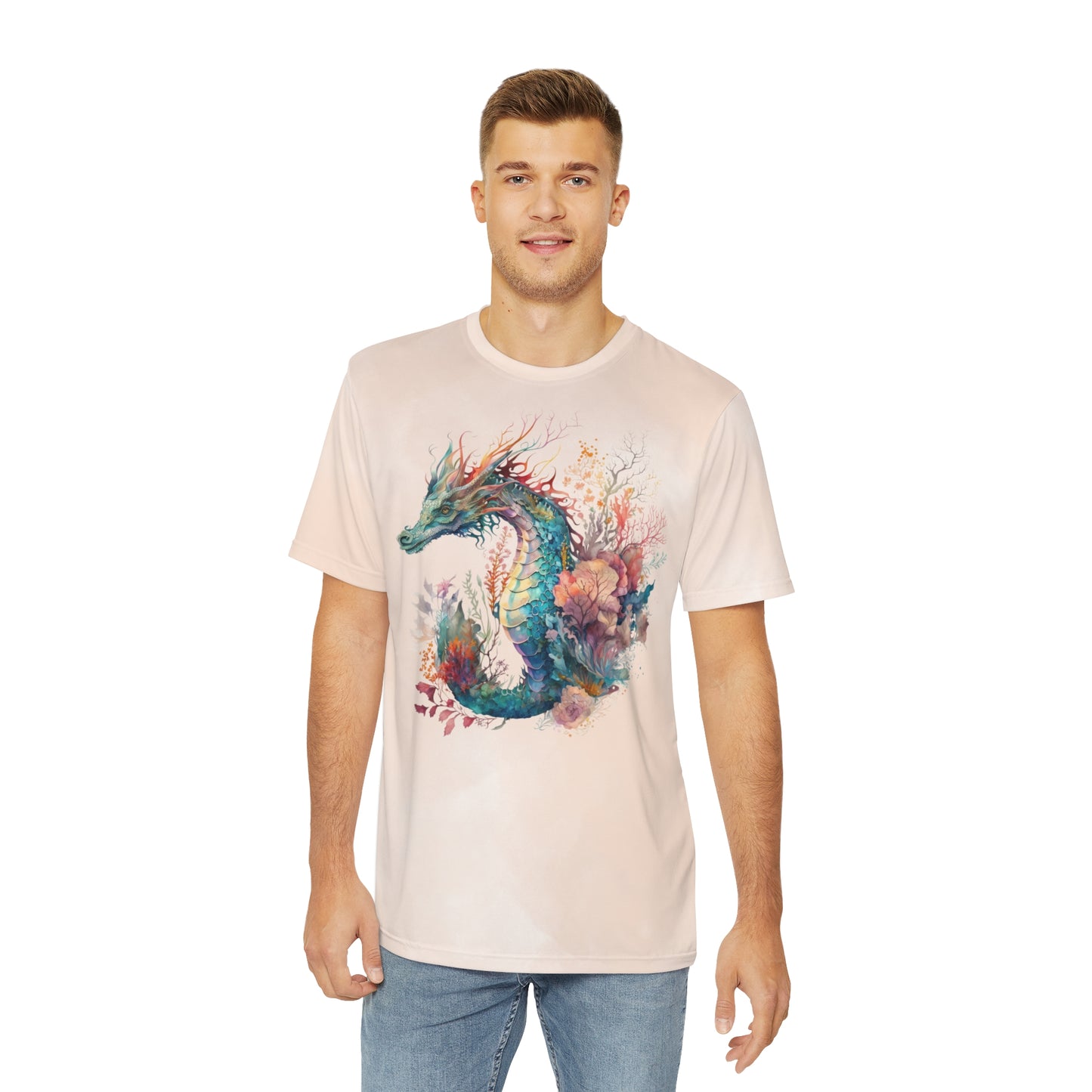 Dragon on Watercolor Background T-shirt