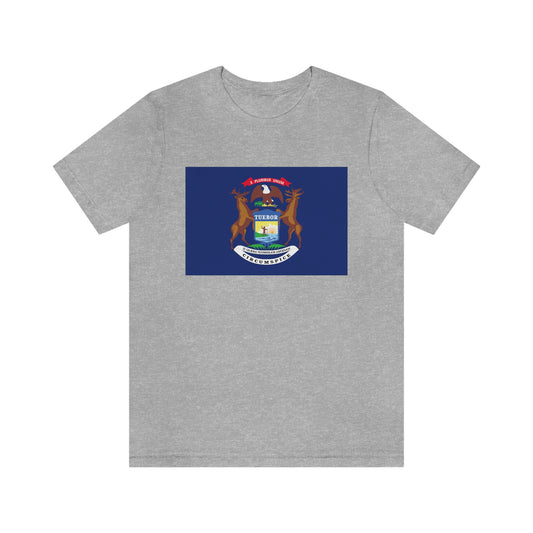 Michigan Flag Unisex Jersey Short Sleeve Tee Tshirt T-shirt