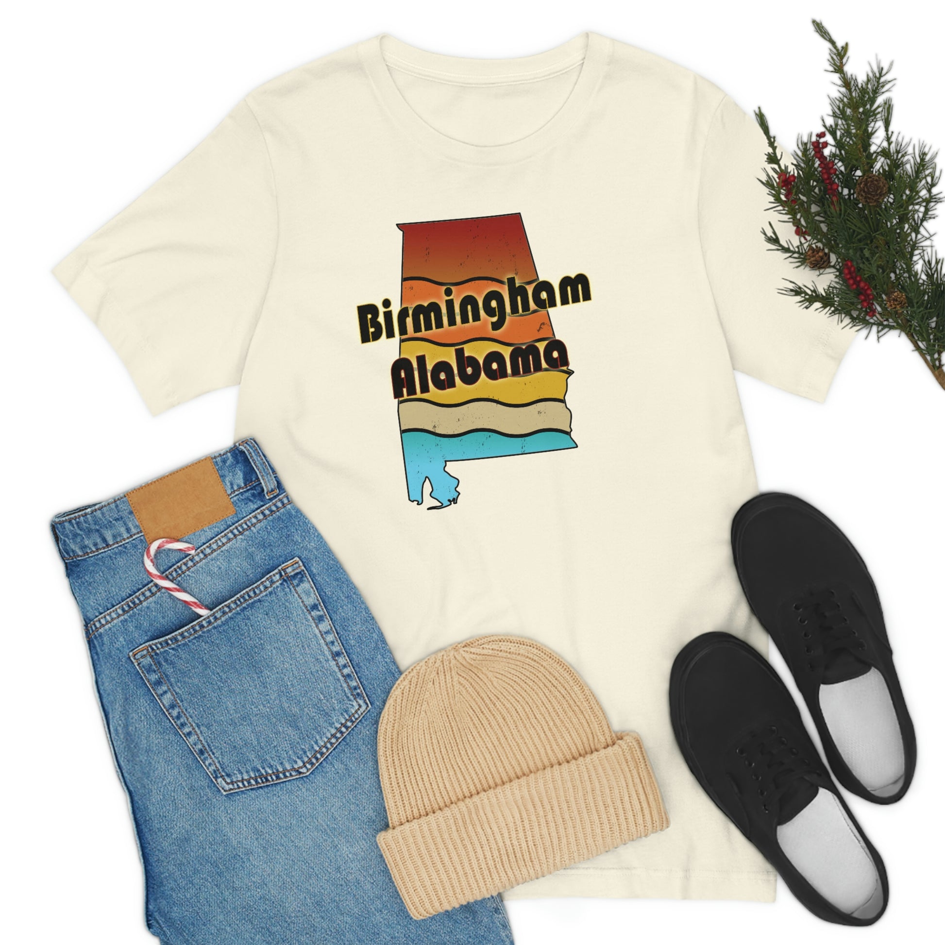 Birmingham Alabama Retro Sunset Unisex Jersey Short Sleeve T-shirt