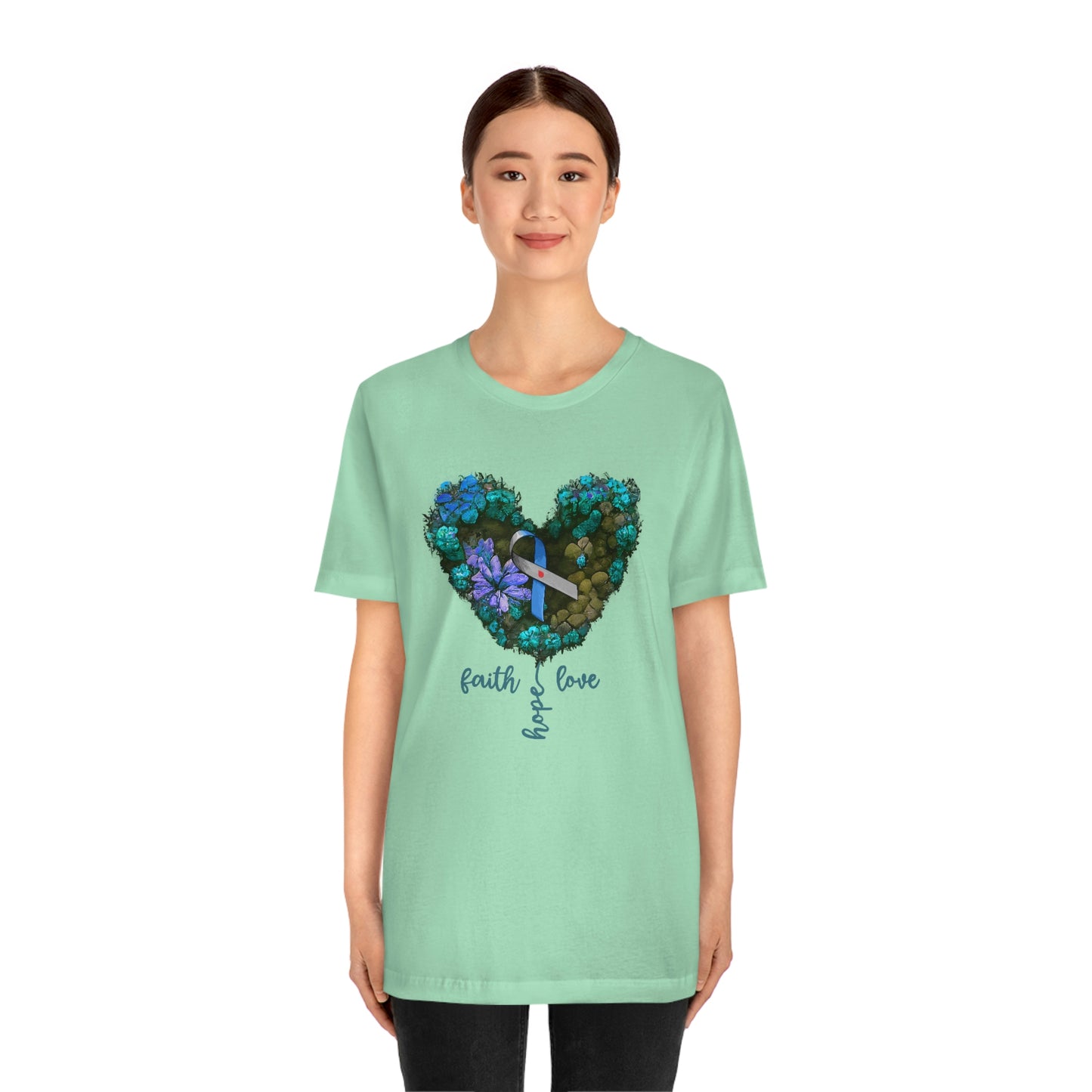 Faith Hope Love Diabetes Awareness Print Unisex Jersey Short Sleeve Tee