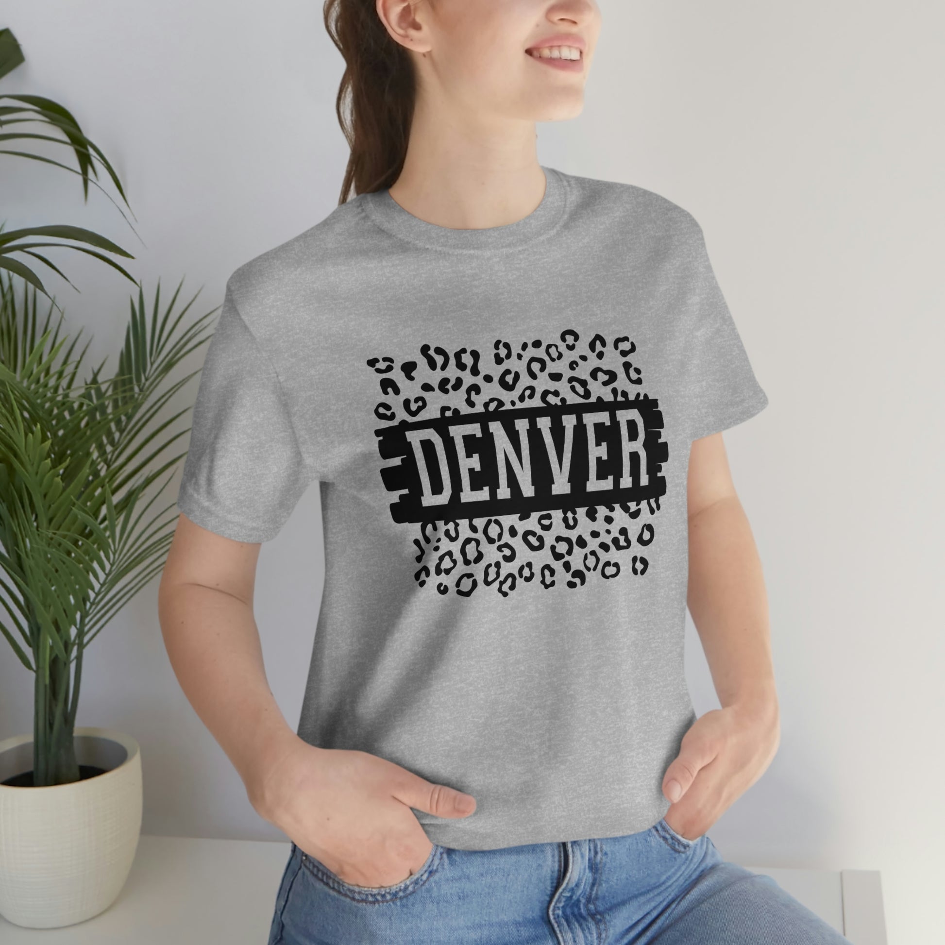 Denver Leopard Print Unisex Jersey Short Sleeve Tee Tshirt T-shirt