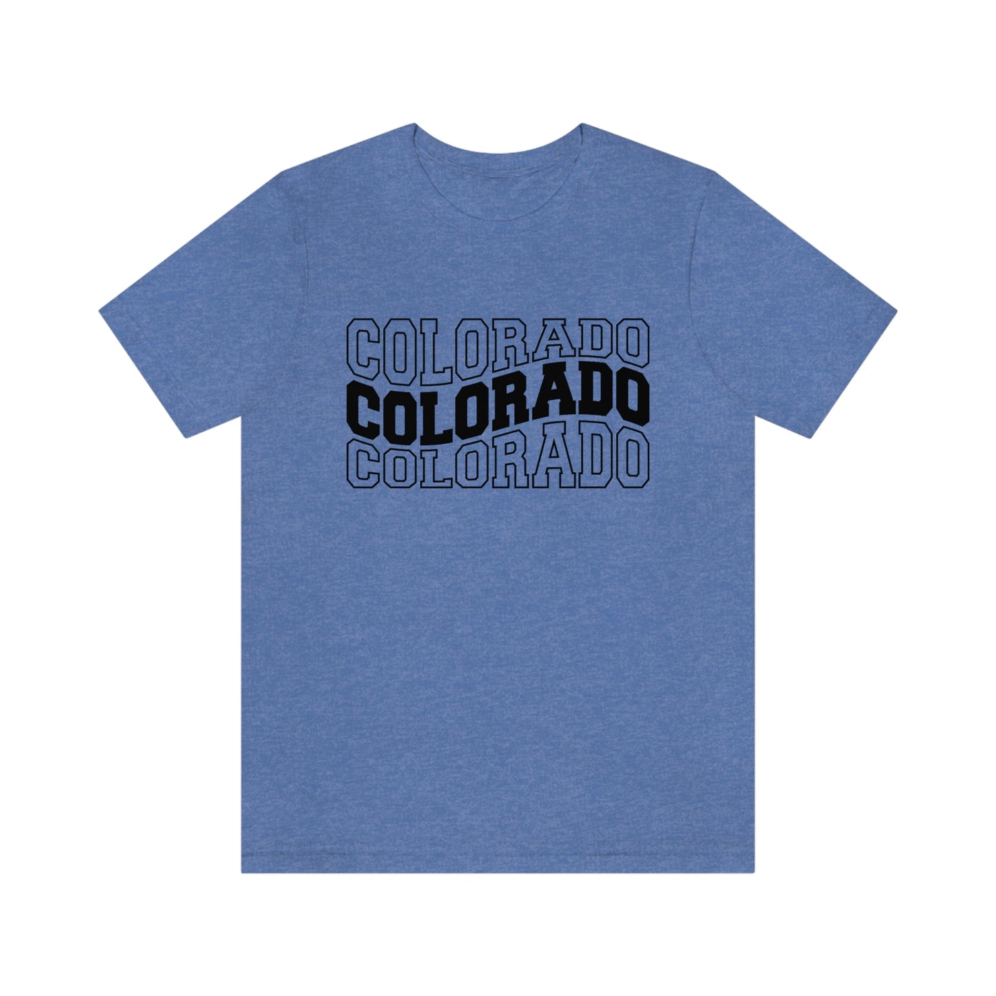 Colorado Varsity Wavy Unisex Jersey Short Sleeve Tee Tshirt T-shirt