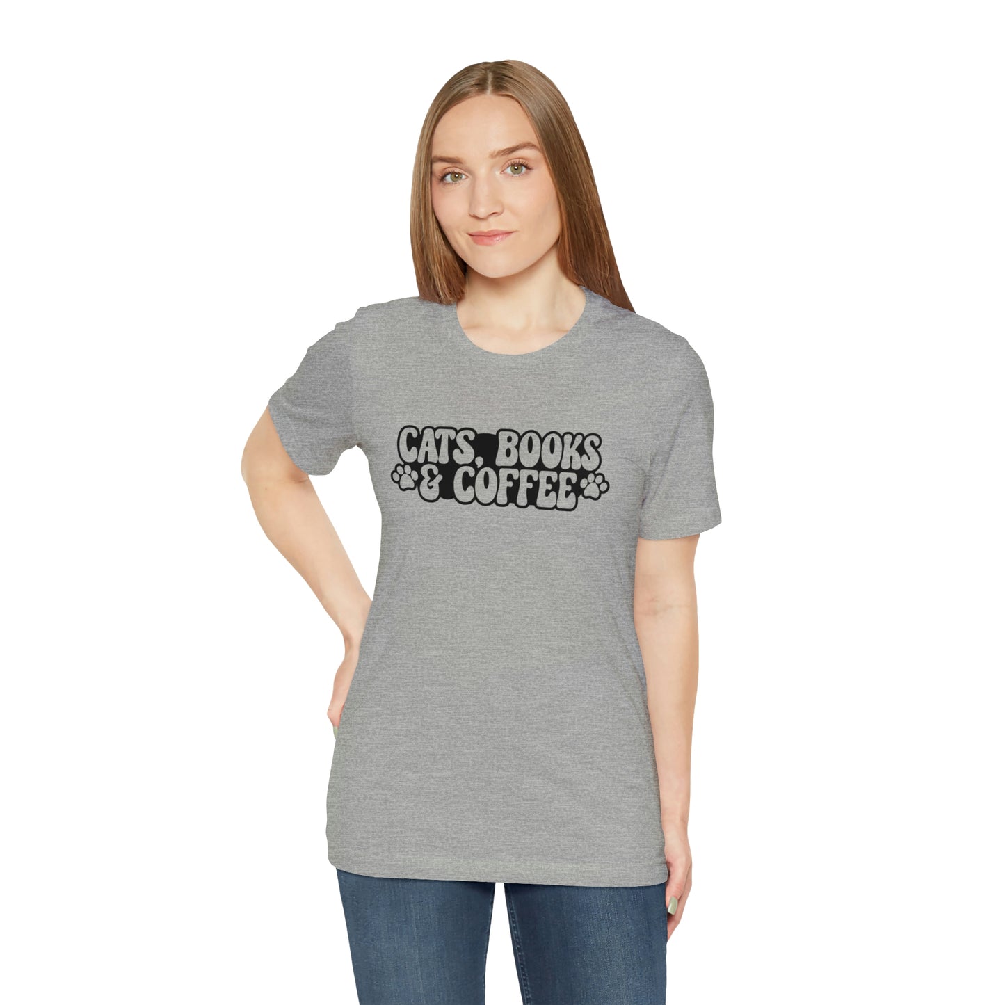 Cats Books & Coffee Short Sleeve T-shirt