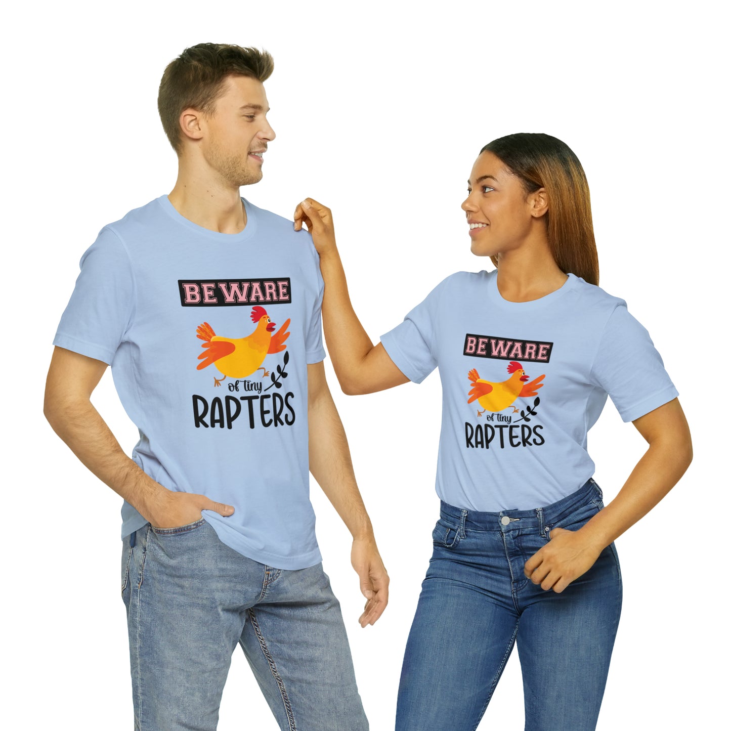 Beware of Tiny Raptors Short Sleeve Chicken T-shirt