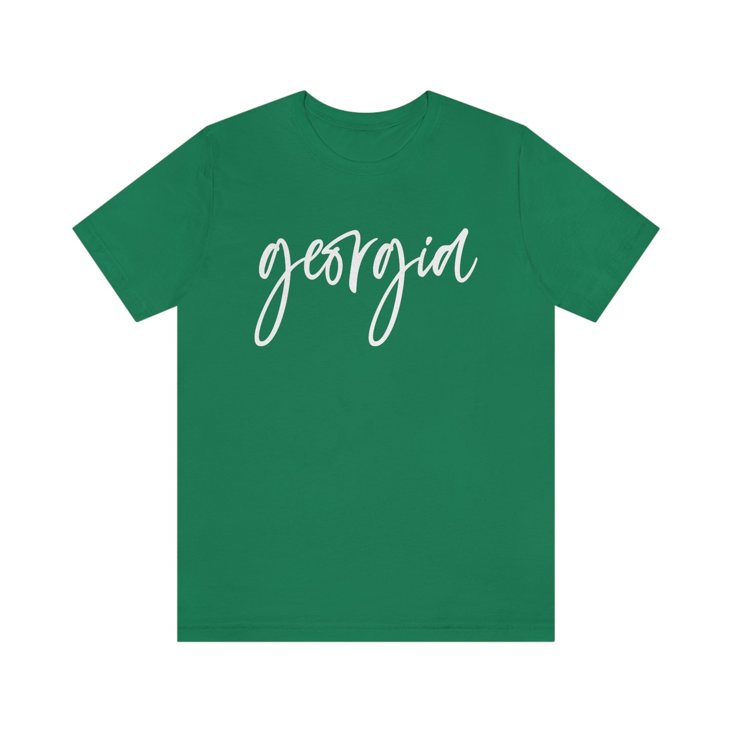 Georgia White Script Short Sleeve T-shirt