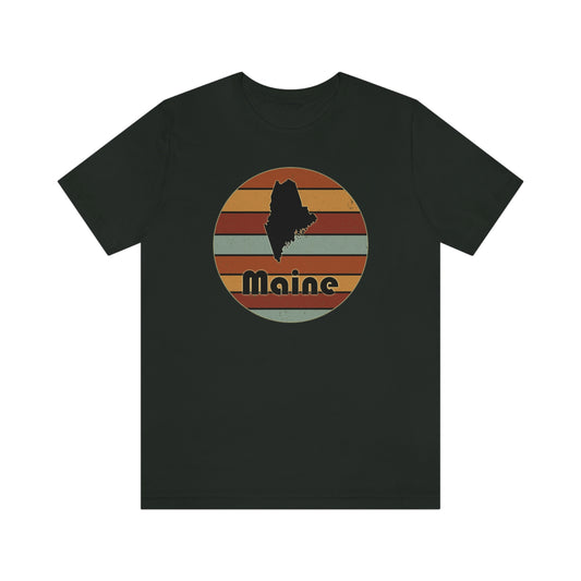 Maine Retro Sunset Short Sleeve T-shirt