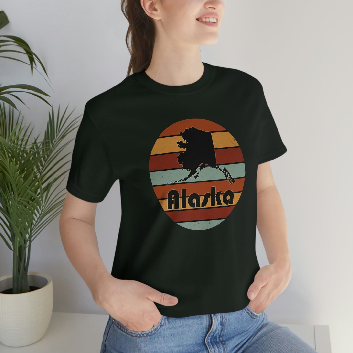 Alaska Retro Sunset Unisex Jersey Short Sleeve T-shirt