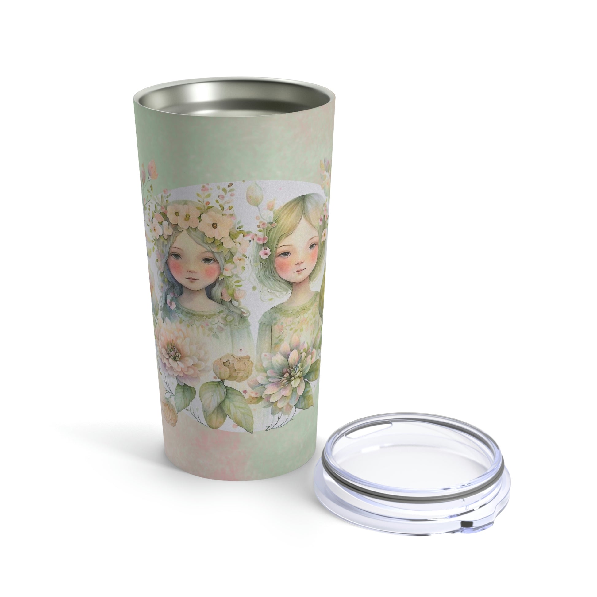 Girls Spring Flowers Watercolor Tumbler 20oz