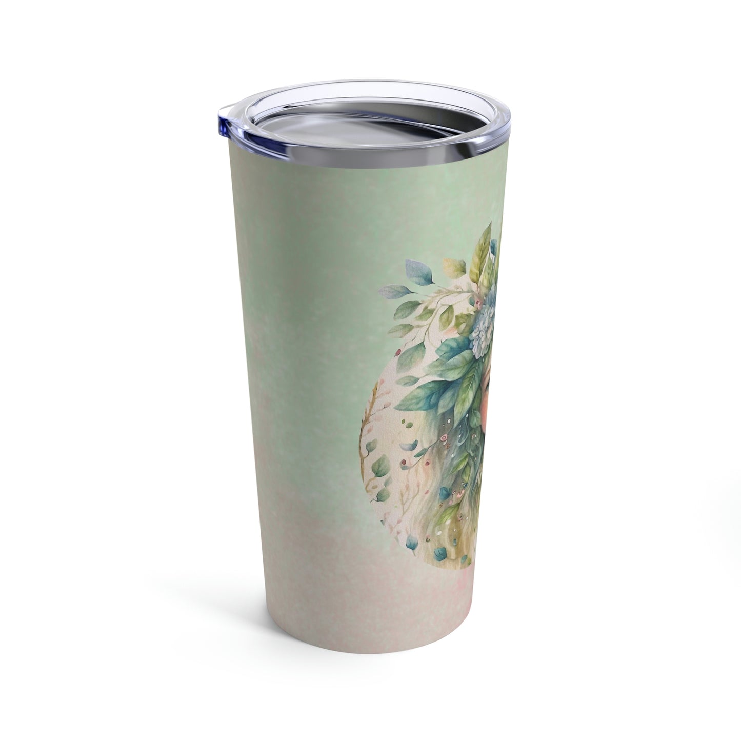 Girl Spring Flowers Watercolor Tumbler 20oz